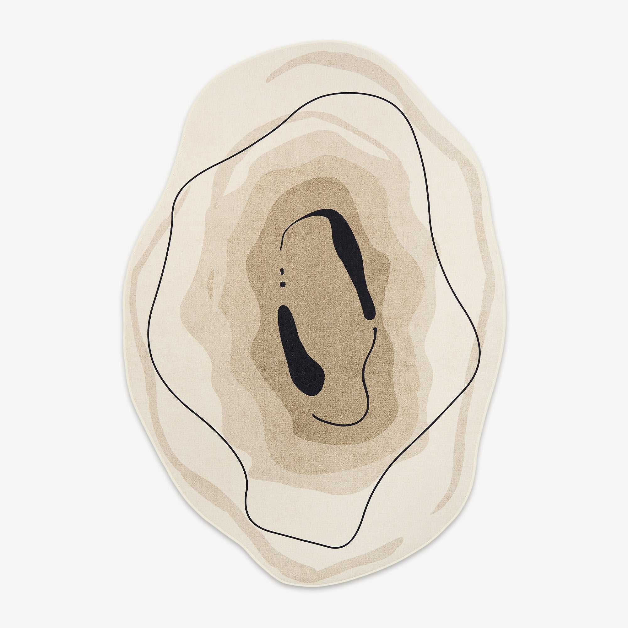 Abstract Freeform Area Rug with Earth Tones