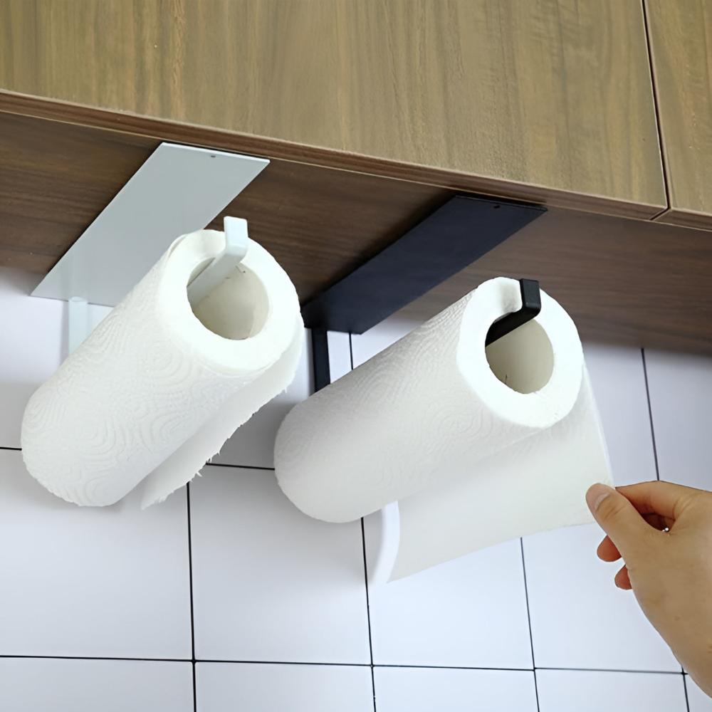 Adhesive Iron Paper Towel Holder with Shelf