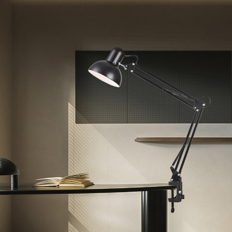 Adjustable Metal Clamp Desk Lamp with Spring