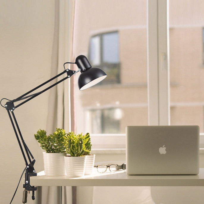 Adjustable Metal Clamp Desk Lamp with Spring
