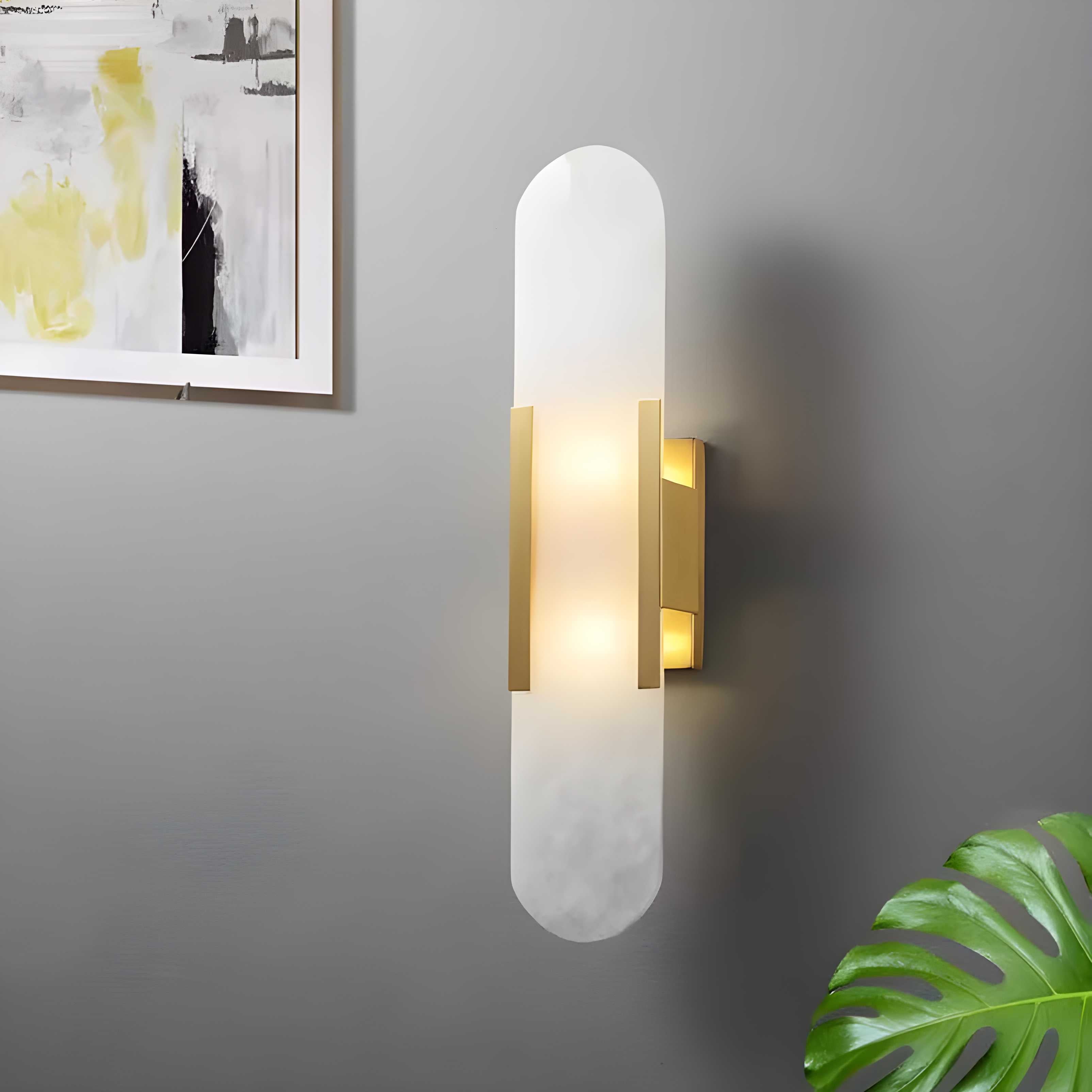 Alabaster Marble Wall Sconce with LED Light