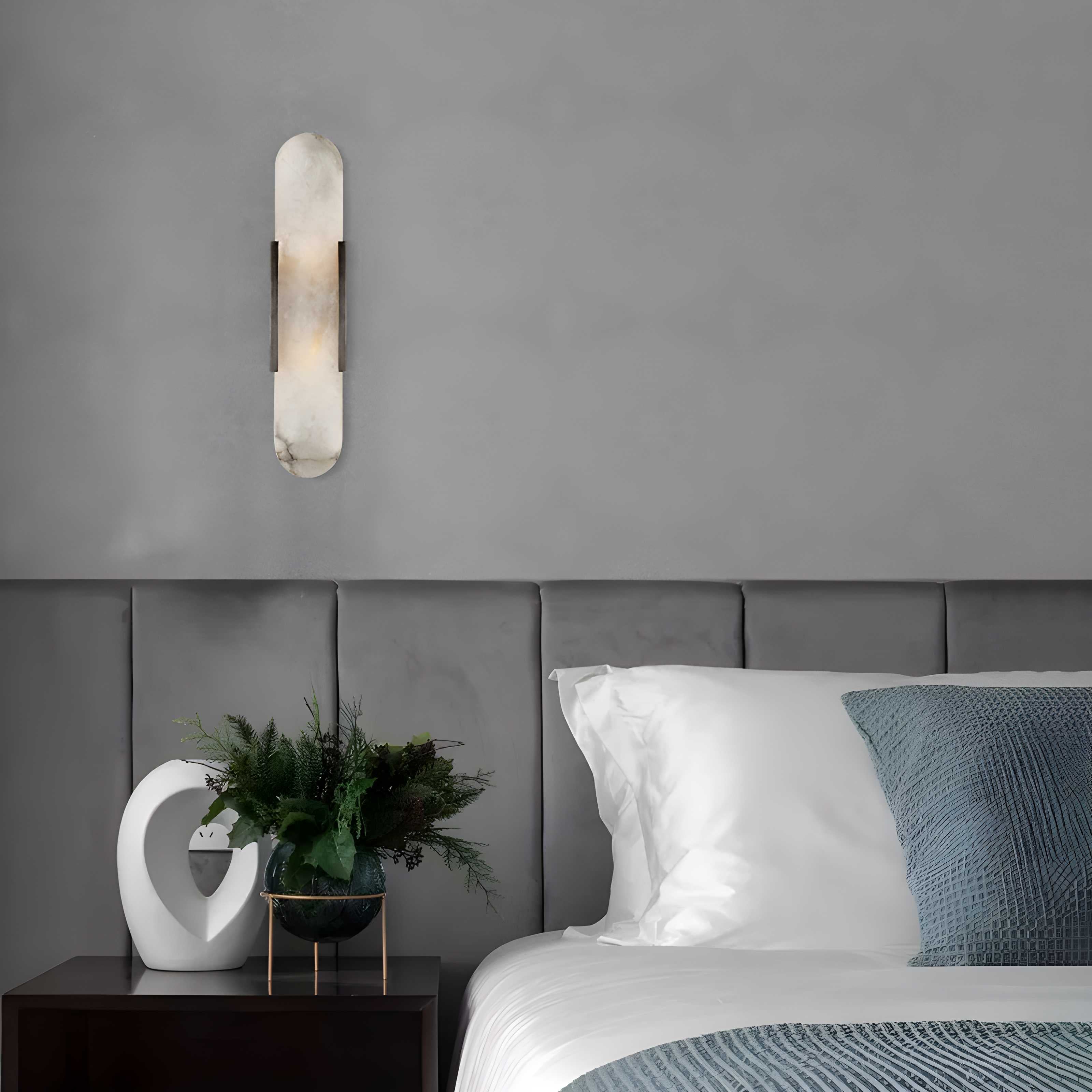 Alabaster Marble Wall Sconce with LED Light