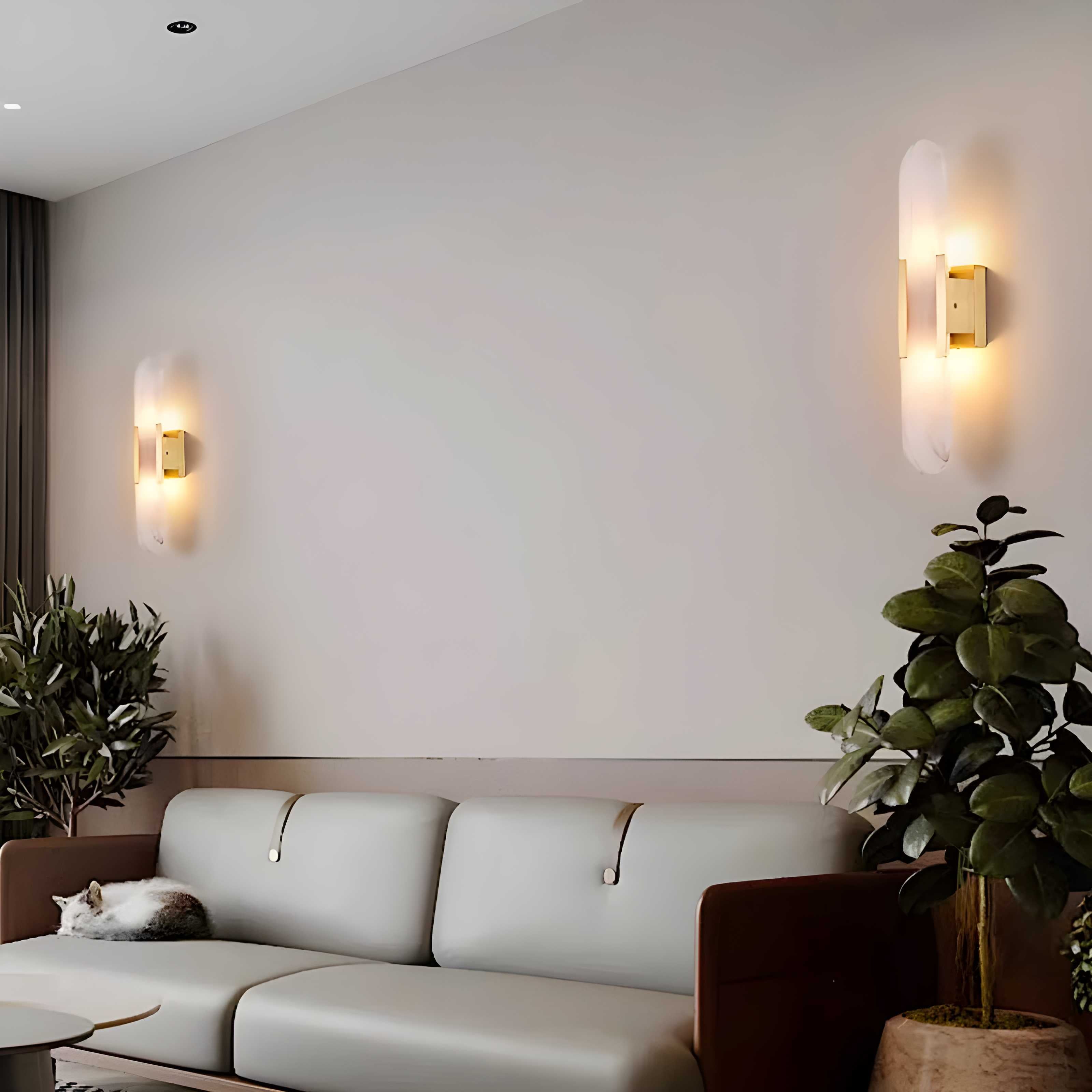Alabaster Marble Wall Sconce with LED Light