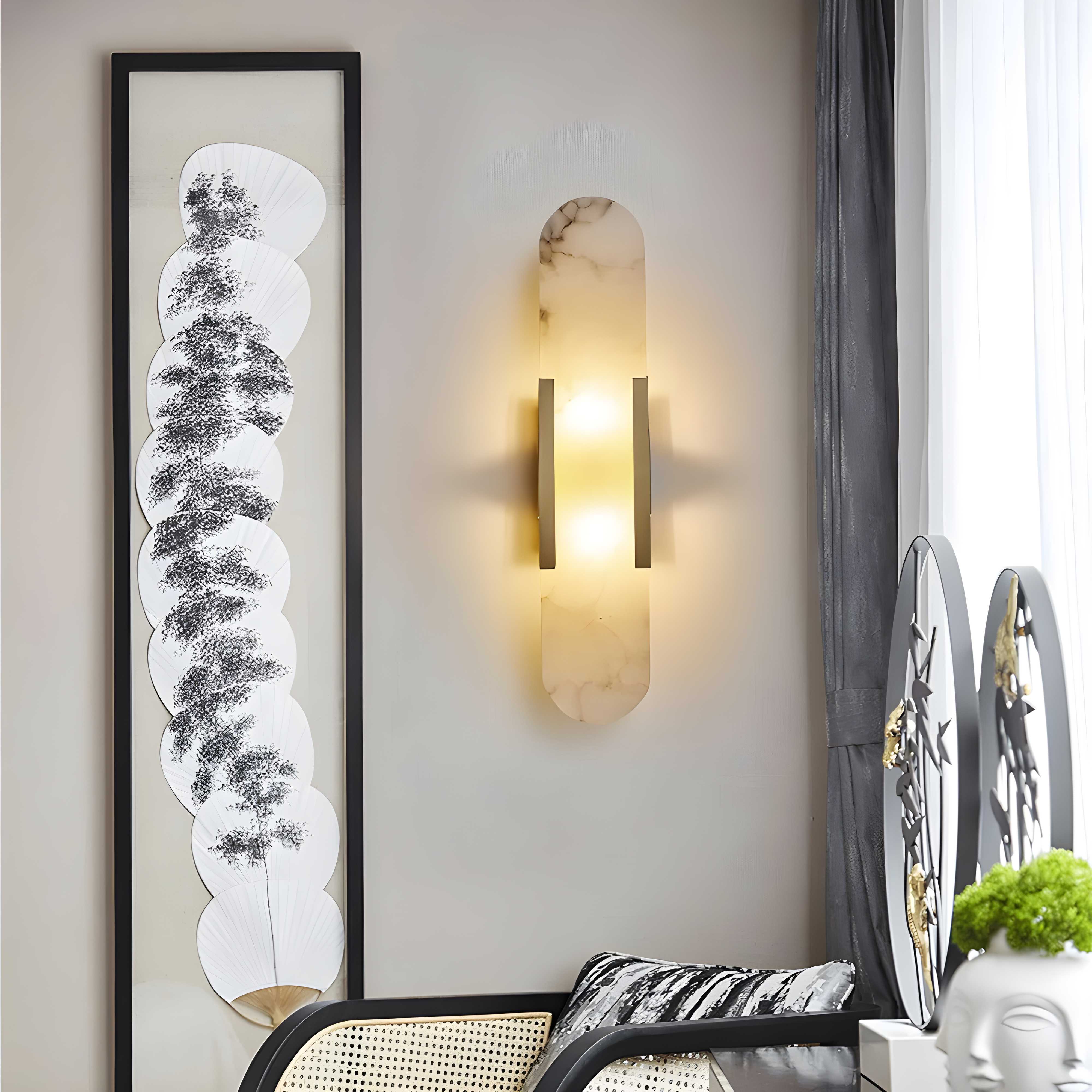 Alabaster Marble Wall Sconce with LED Light