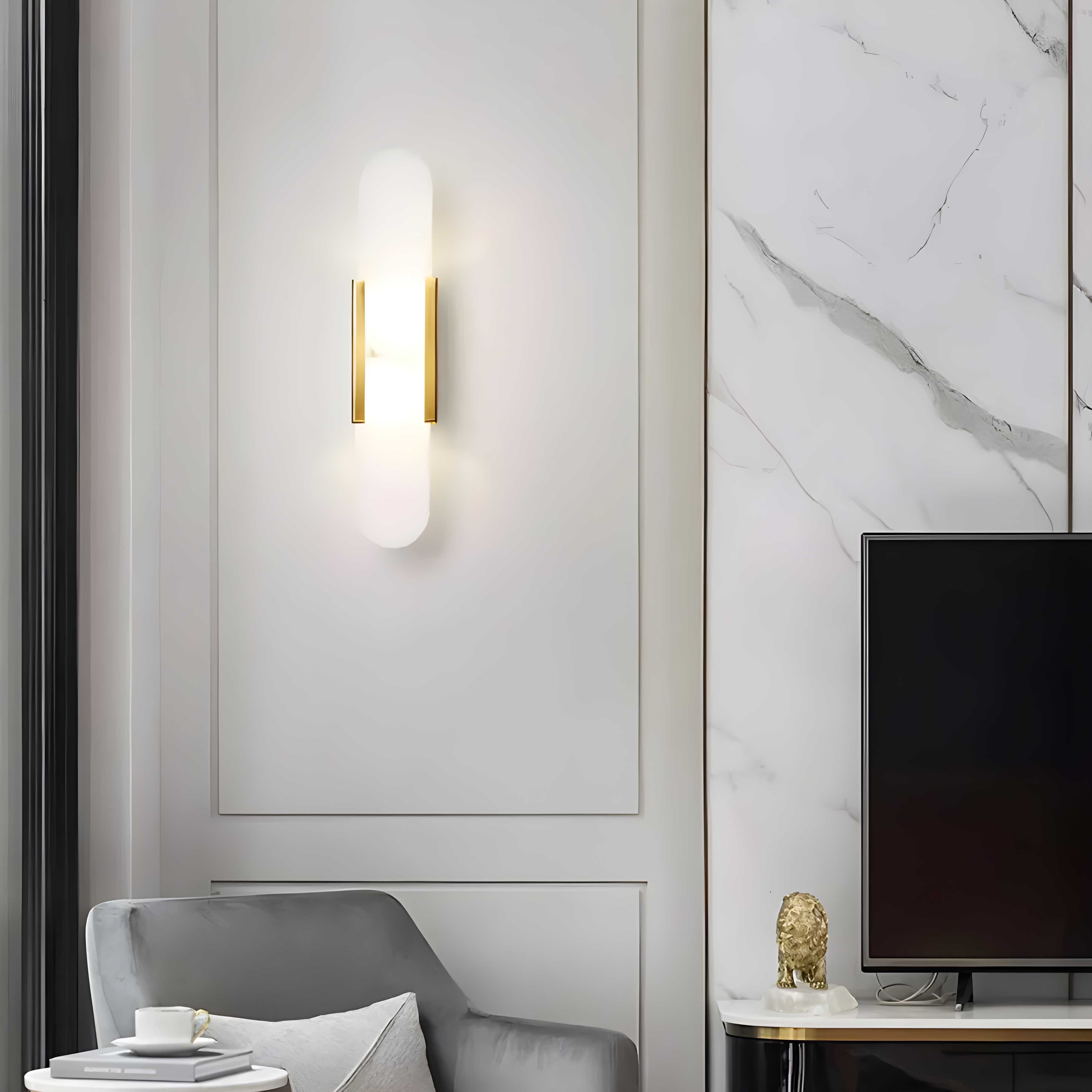 Alabaster Marble Wall Sconce with LED Light