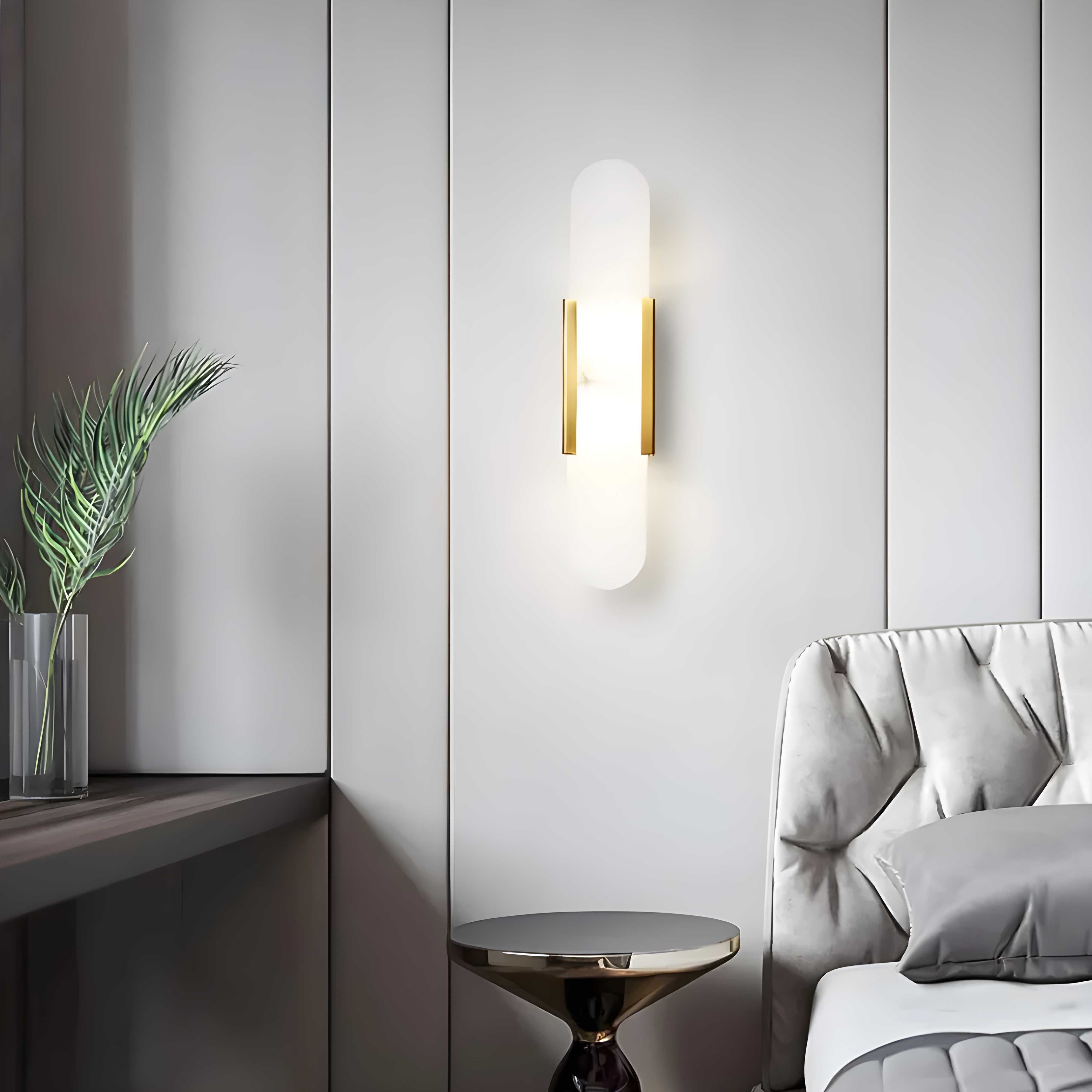 Alabaster Marble Wall Sconce with LED Light