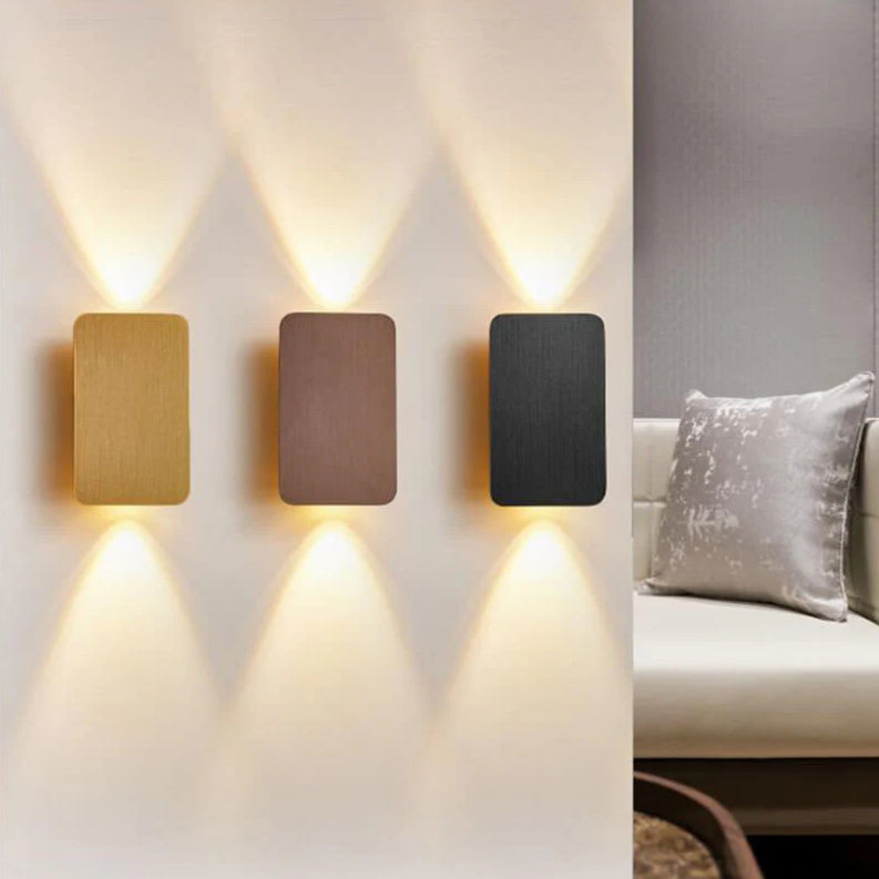 Aluminum Glass Wall Sconce with Up Down Glow