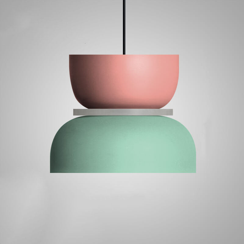 Nordic Zinc Dome Pendant Light with Dual Tone