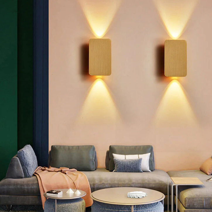 Aluminum Glass Wall Sconce with Up Down Glow