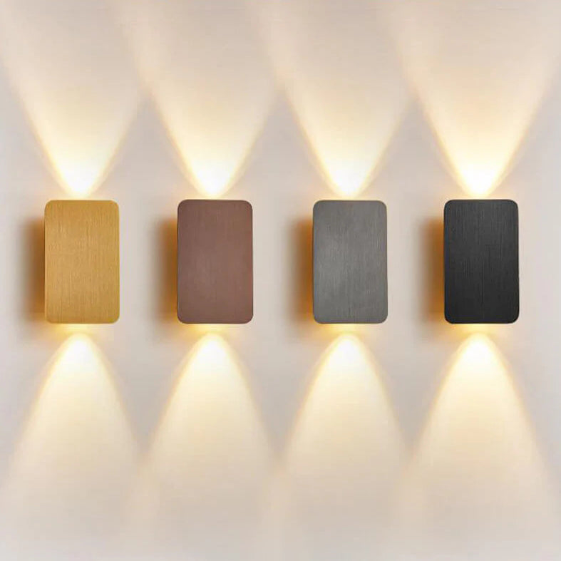 Aluminum Glass Wall Sconce with Up Down Glow