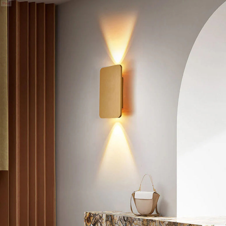 Aluminum Glass Wall Sconce with Up Down Glow