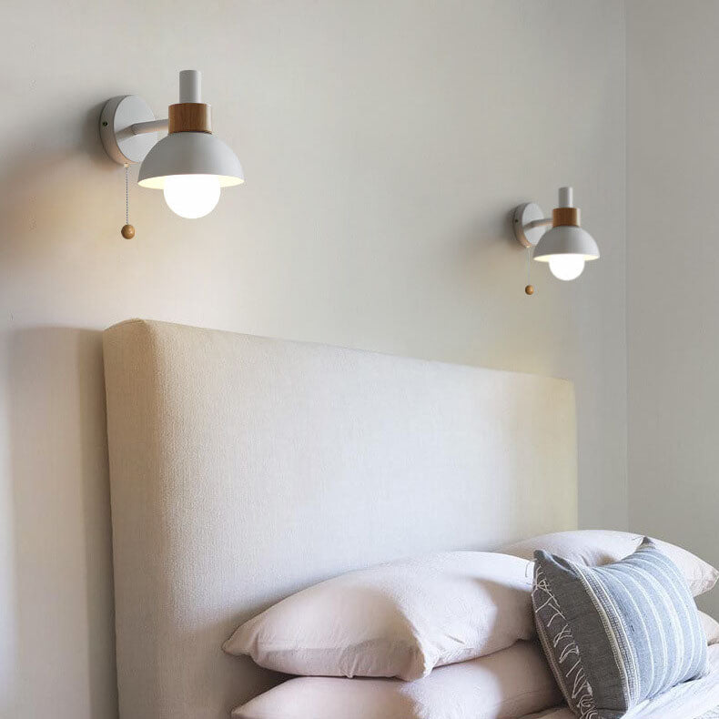 Nordic Metal Globe Wall Sconce with Pull Cord