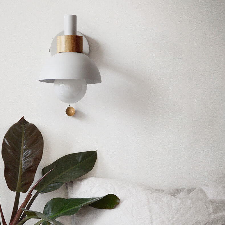 Nordic Metal Globe Wall Sconce with Pull Cord