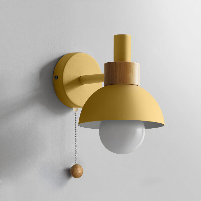 Nordic Metal Globe Wall Sconce with Pull Cord
