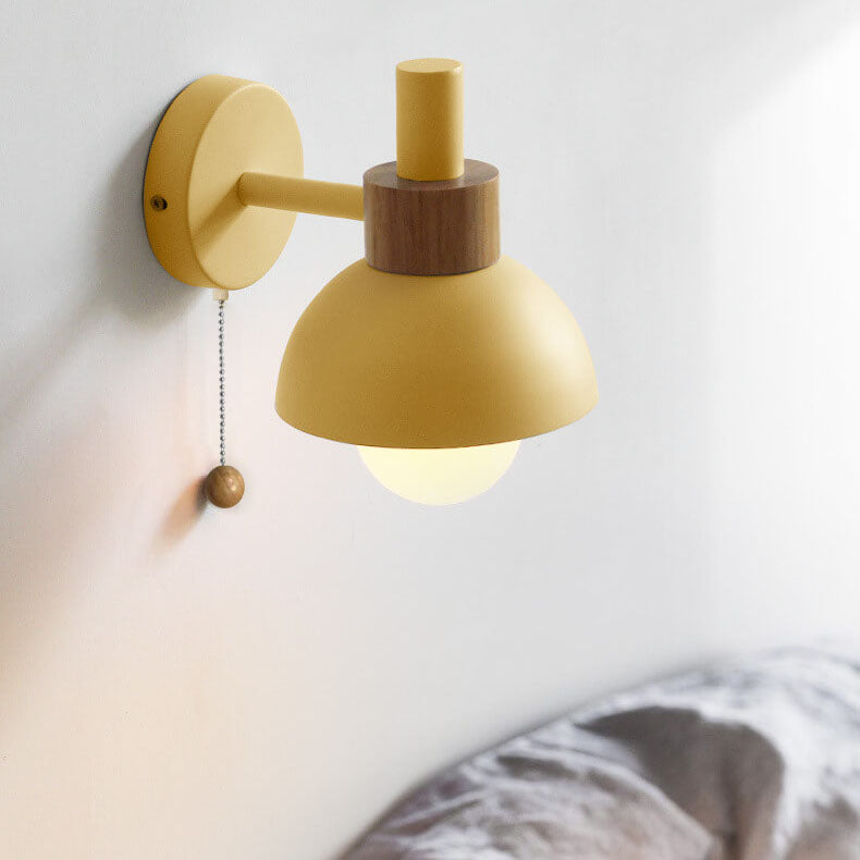 Nordic Metal Globe Wall Sconce with Pull Cord