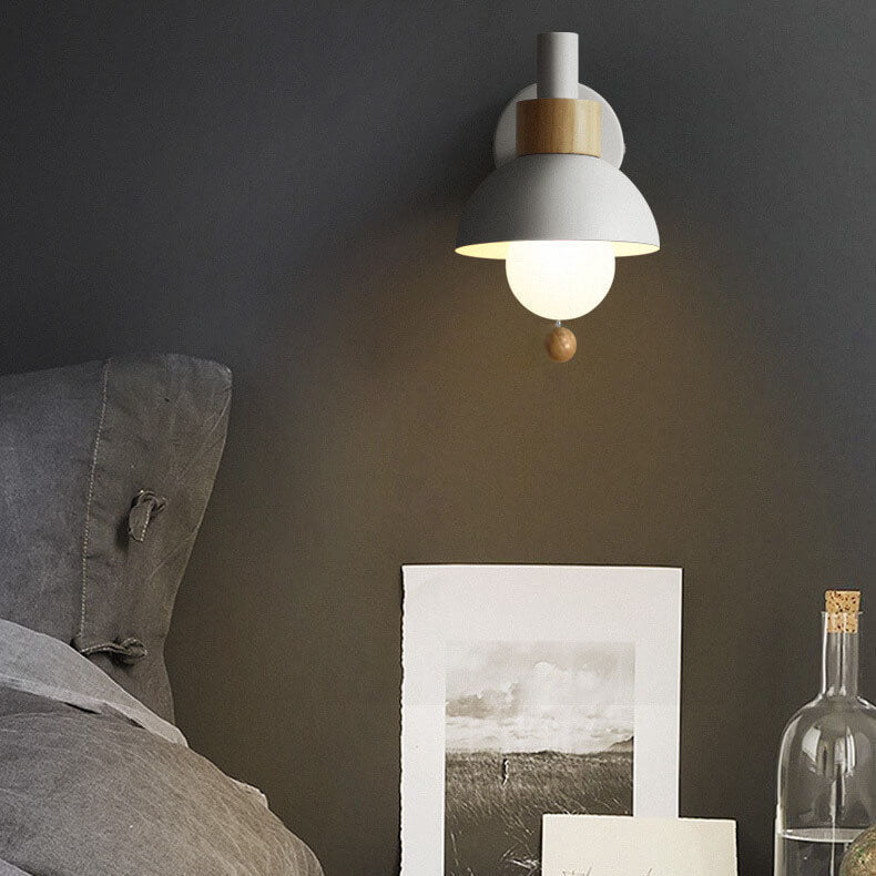 Nordic Metal Globe Wall Sconce with Pull Cord