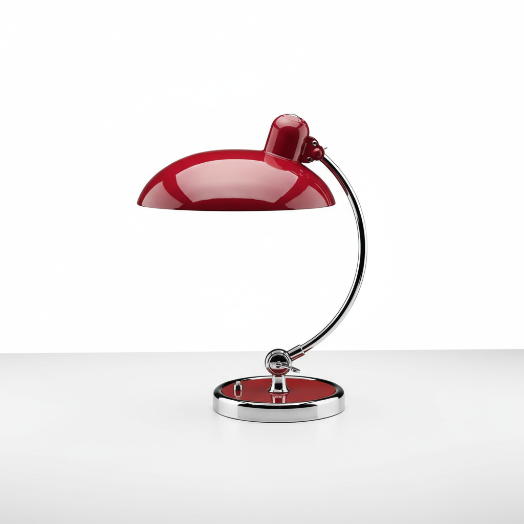 Bauhaus Dome Table Lamp with Chrome Arm
