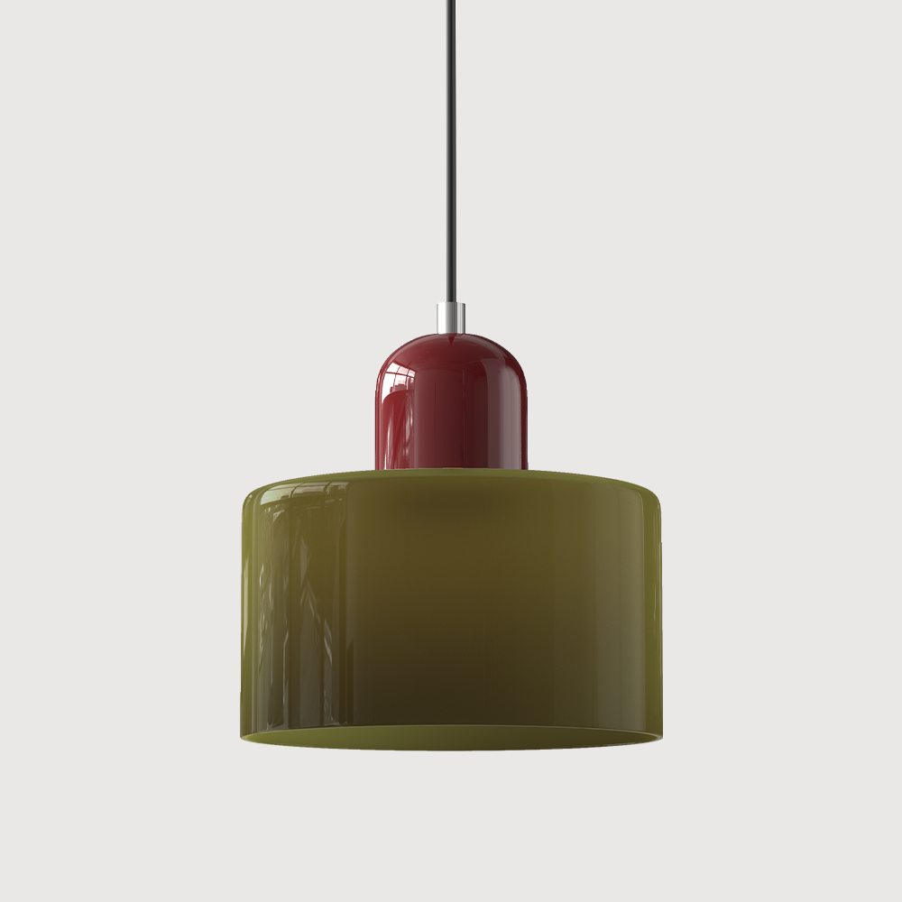 Bauhaus Glass Cylinder Pendant Light Colorful