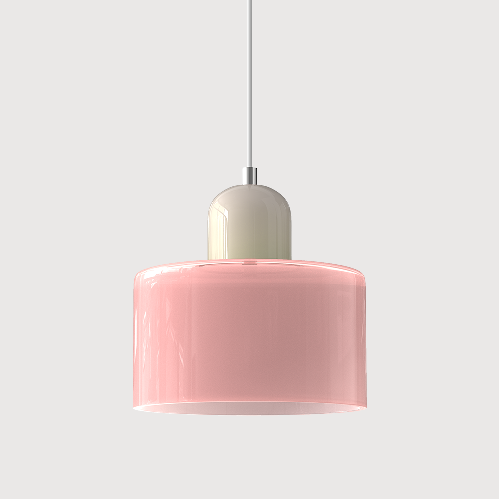 Bauhaus Glass Cylinder Pendant Light Colorful