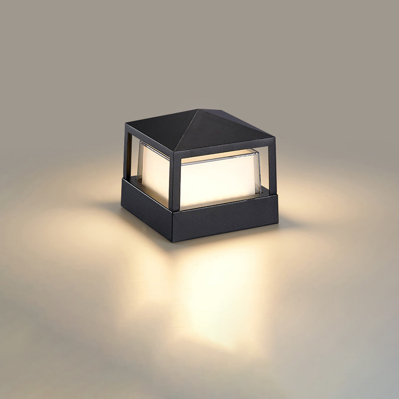 Black Aluminum LED Pillar Light with Diffuser