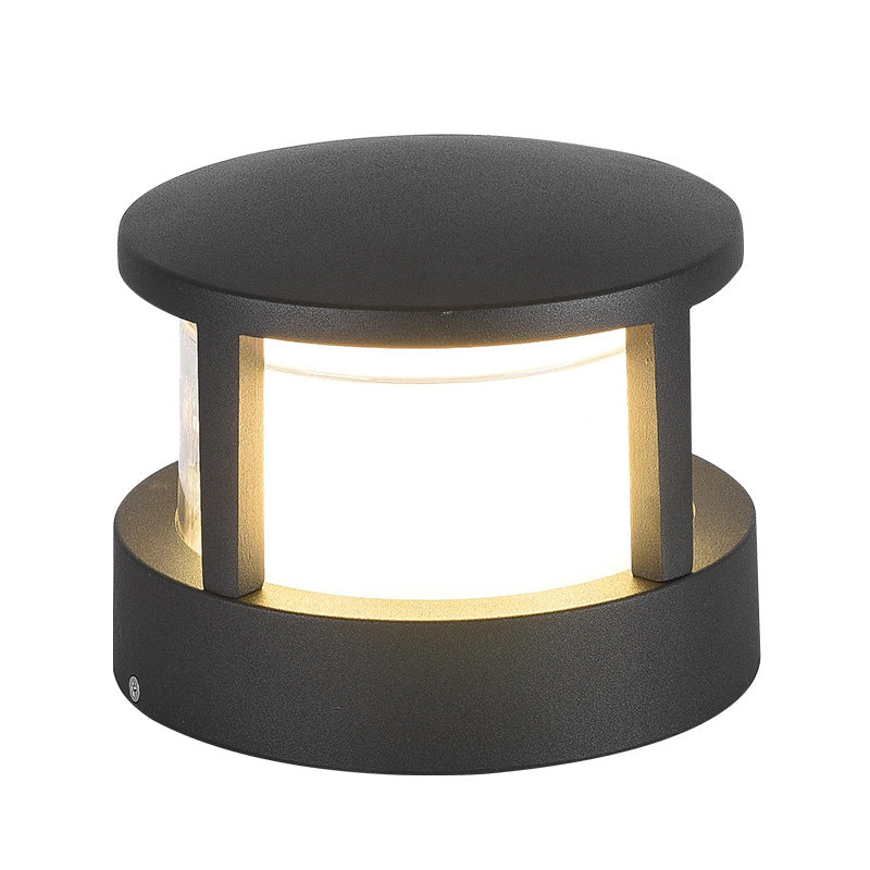Black Aluminum LED Pillar Light with Diffuser