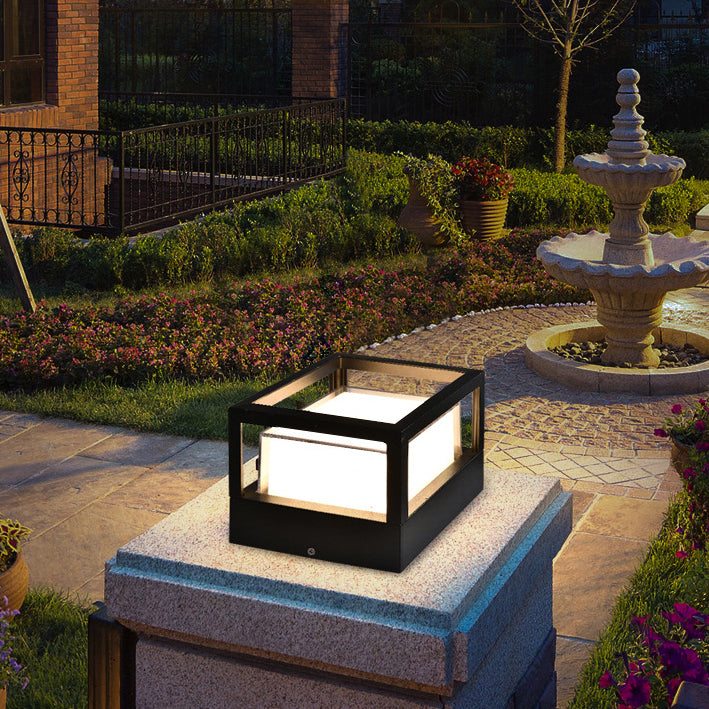 Black Aluminum LED Pillar Light with Diffuser