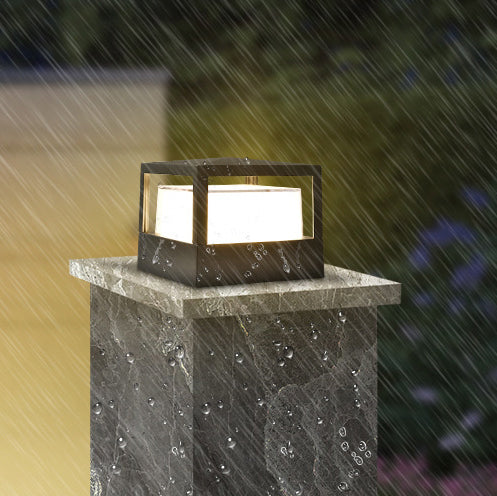 Black Aluminum LED Pillar Light with Diffuser