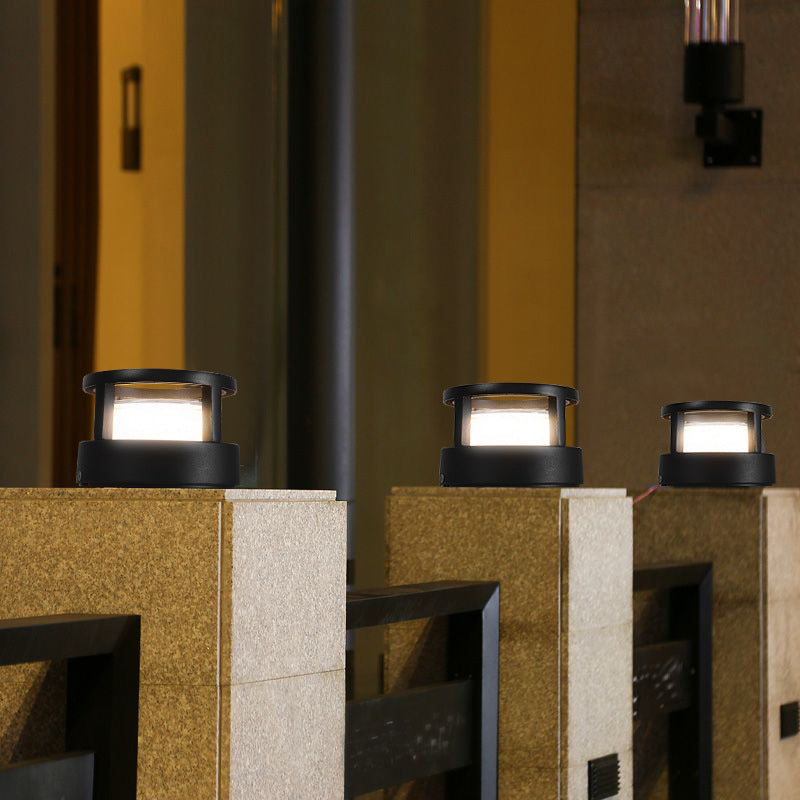 Black Aluminum LED Pillar Light with Diffuser