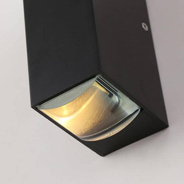 Black Aluminum Wall Sconce with Dual LED Glow