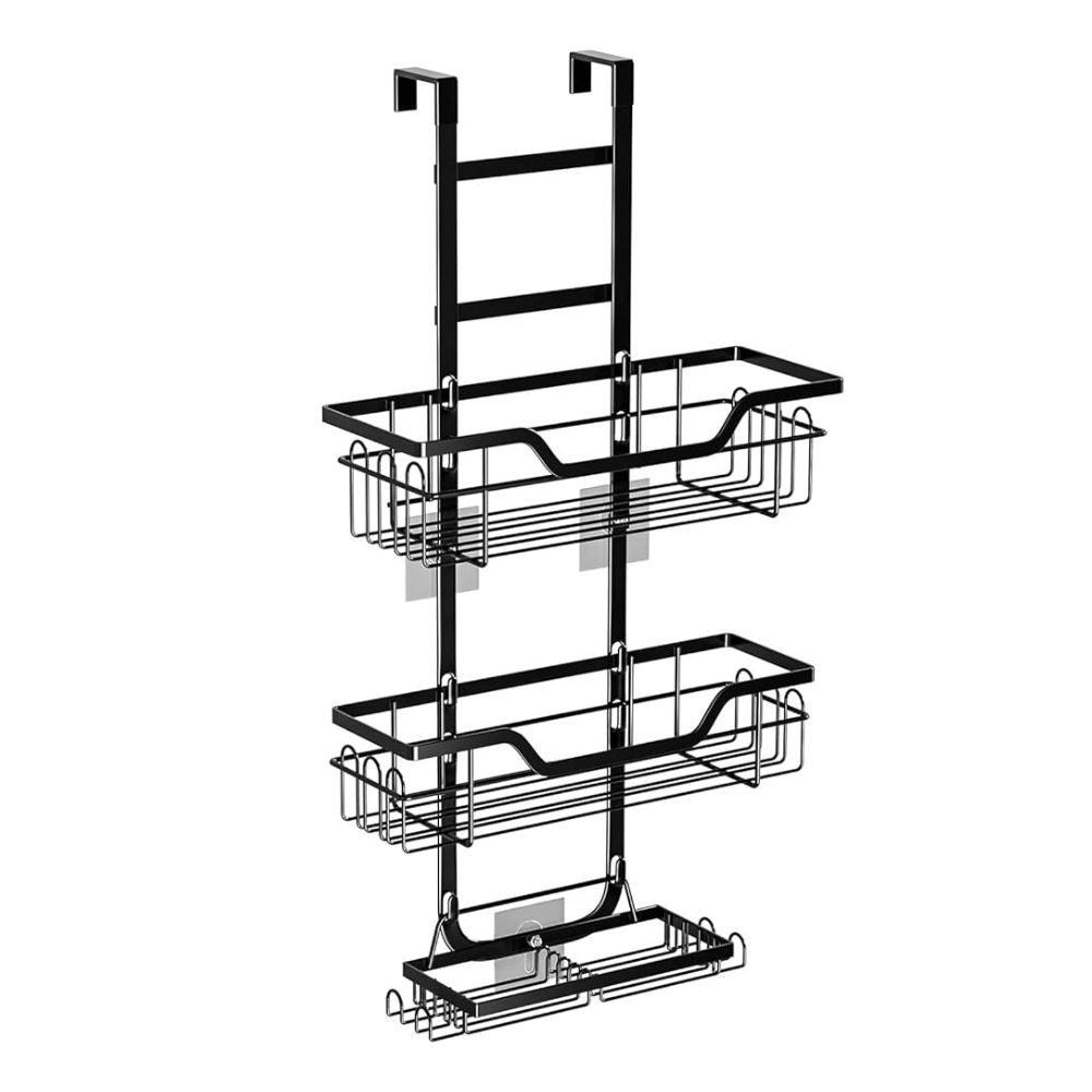 Black Metal Hanging Caddy with Three Tiers