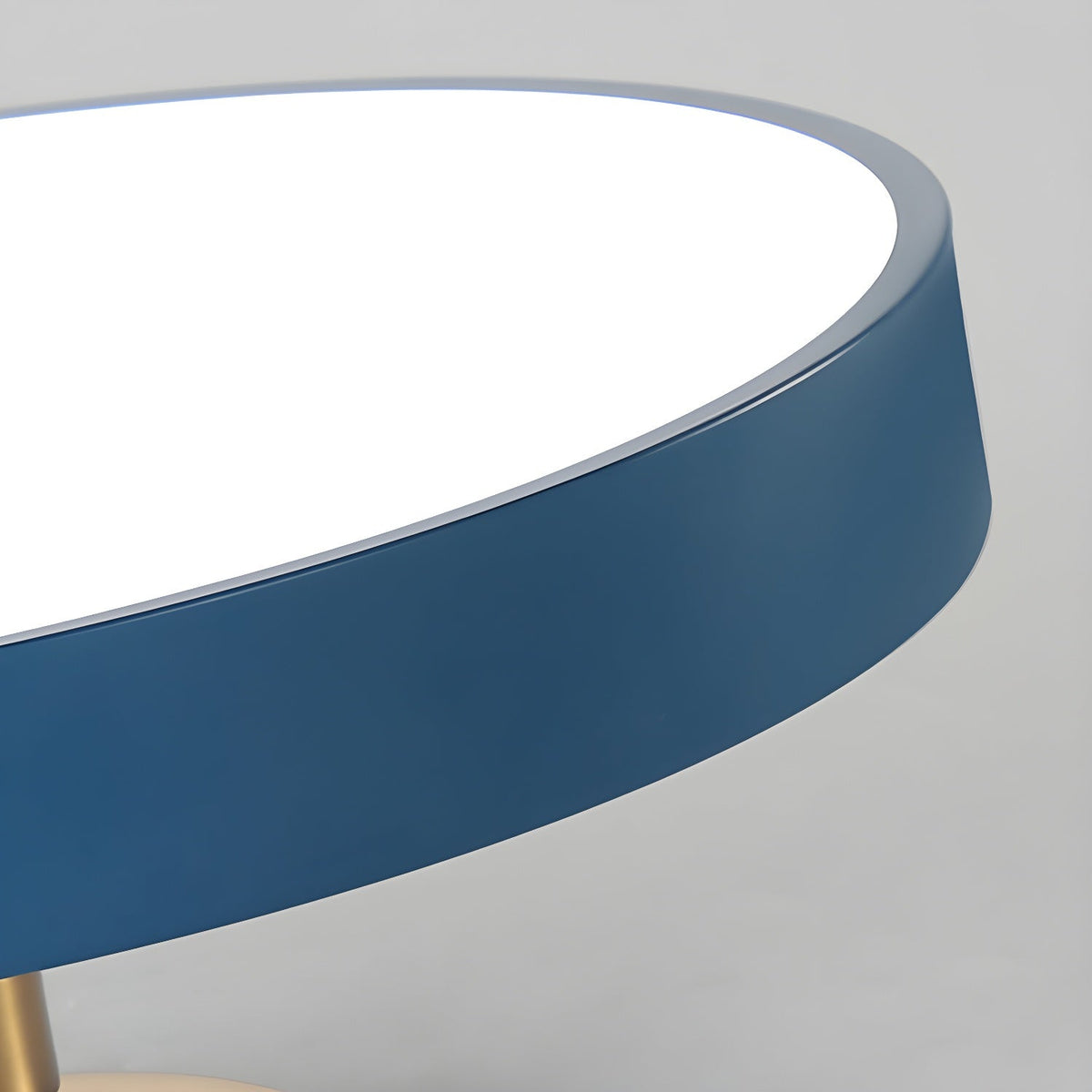 Black Round LED Flush Mount Light Gold Accent