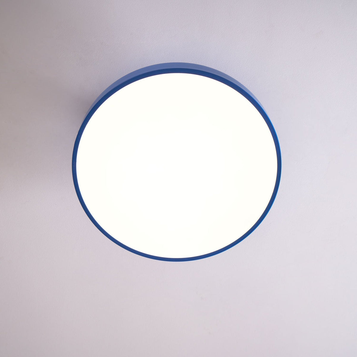 Black Round LED Flush Mount Light Gold Accent
