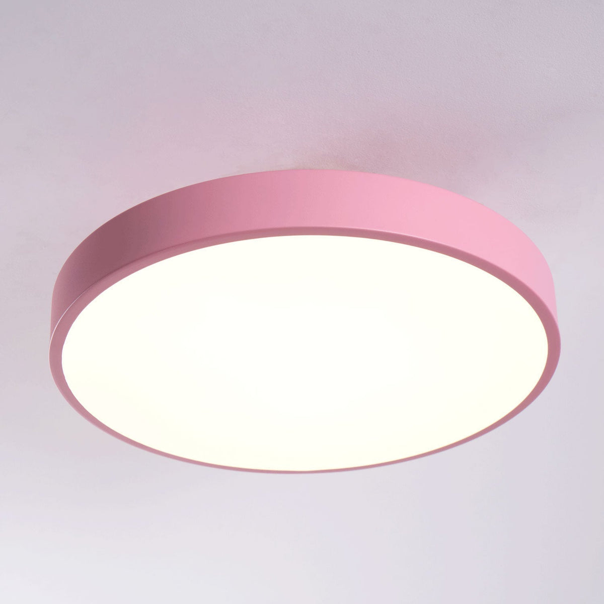 Black Round LED Flush Mount Light Gold Accent
