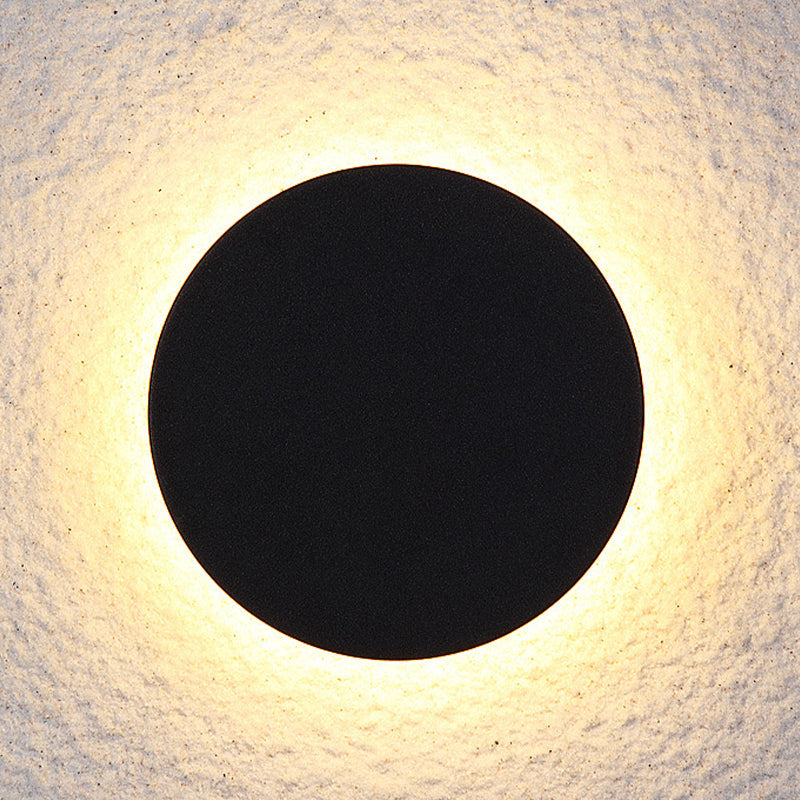 Black Round LED Wall Sconce with Halo Glow