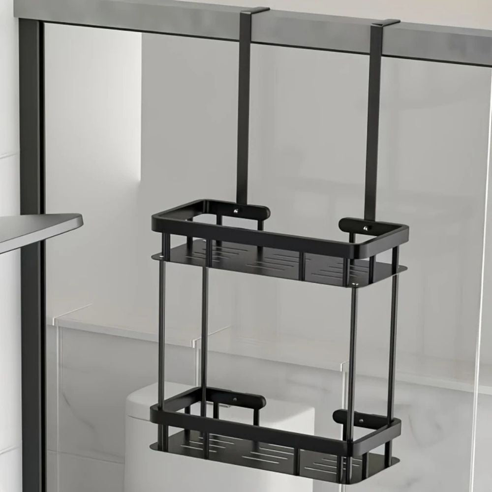 Black Stainless Steel Double Tier Caddy Rack