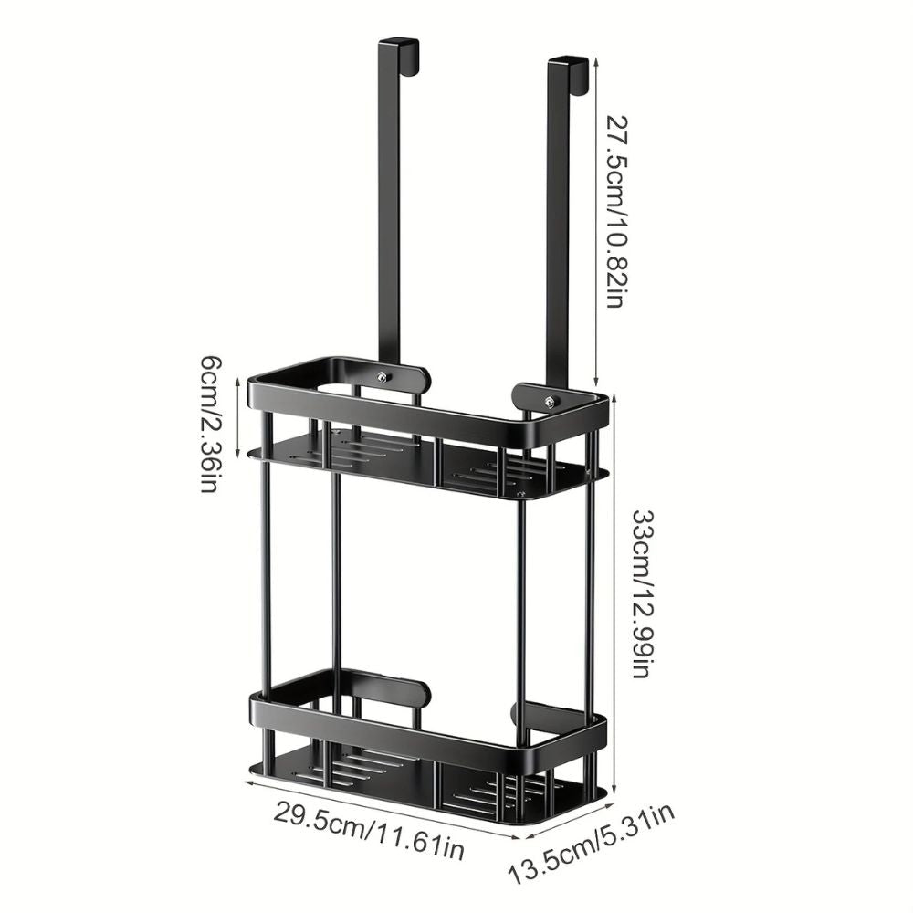 Black Stainless Steel Double Tier Caddy Rack