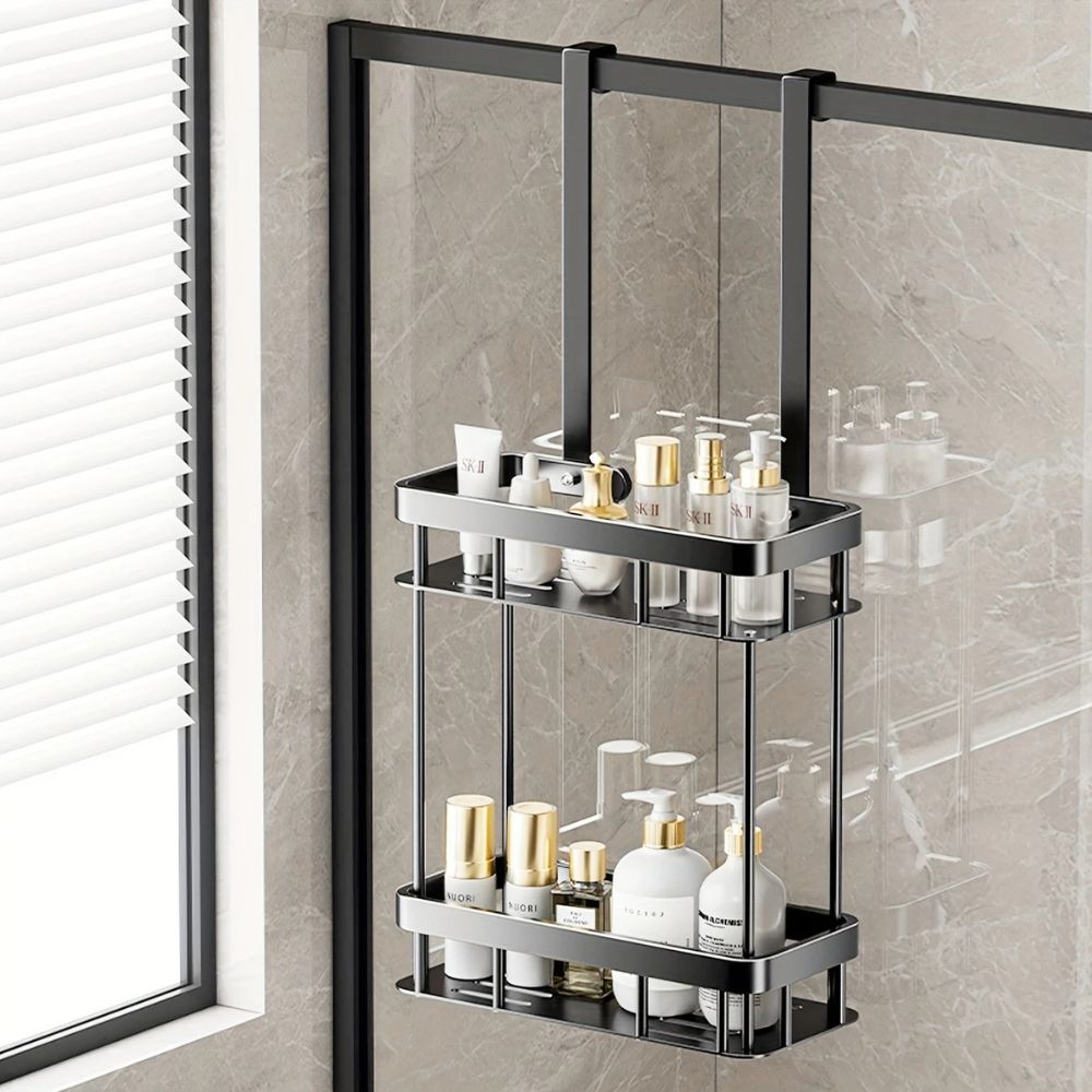 Black Stainless Steel Double Tier Caddy Rack