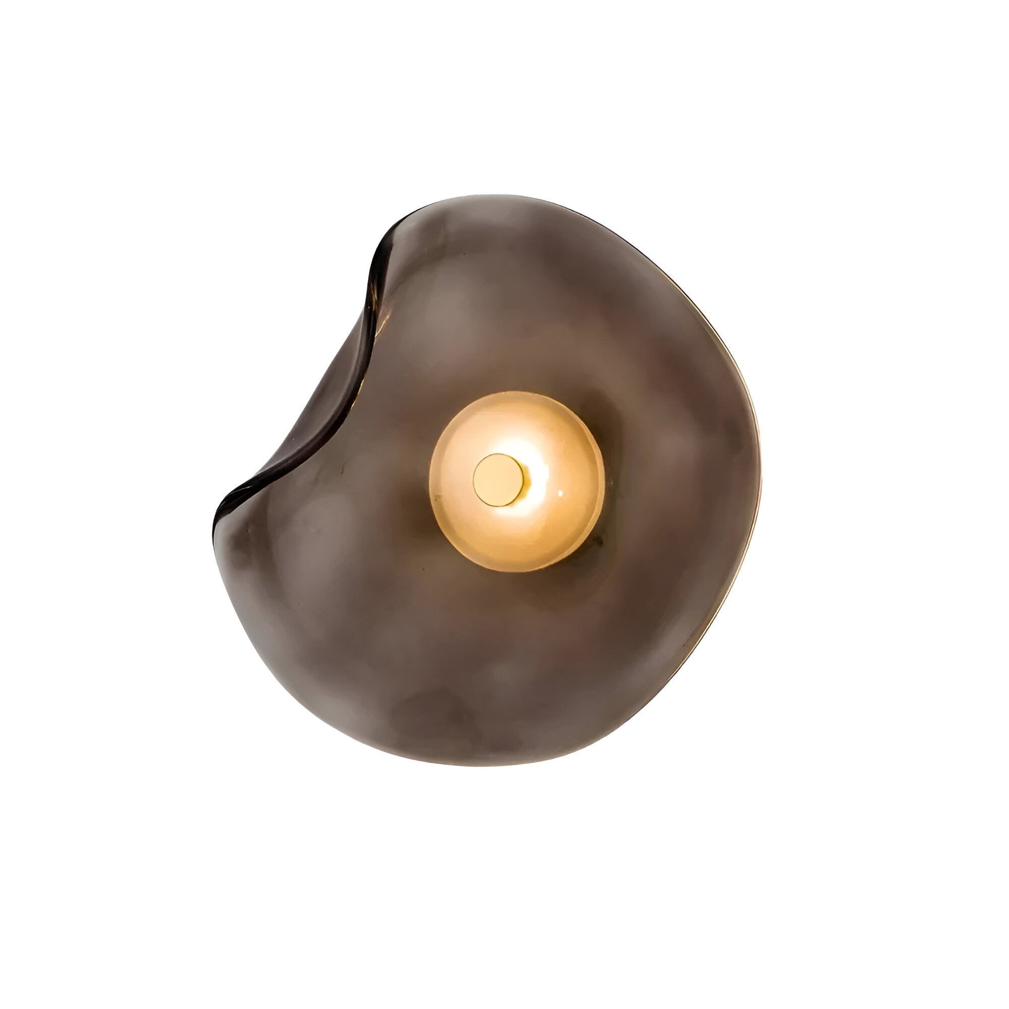 Japandi Glass Wall Sconce with Curved Shade