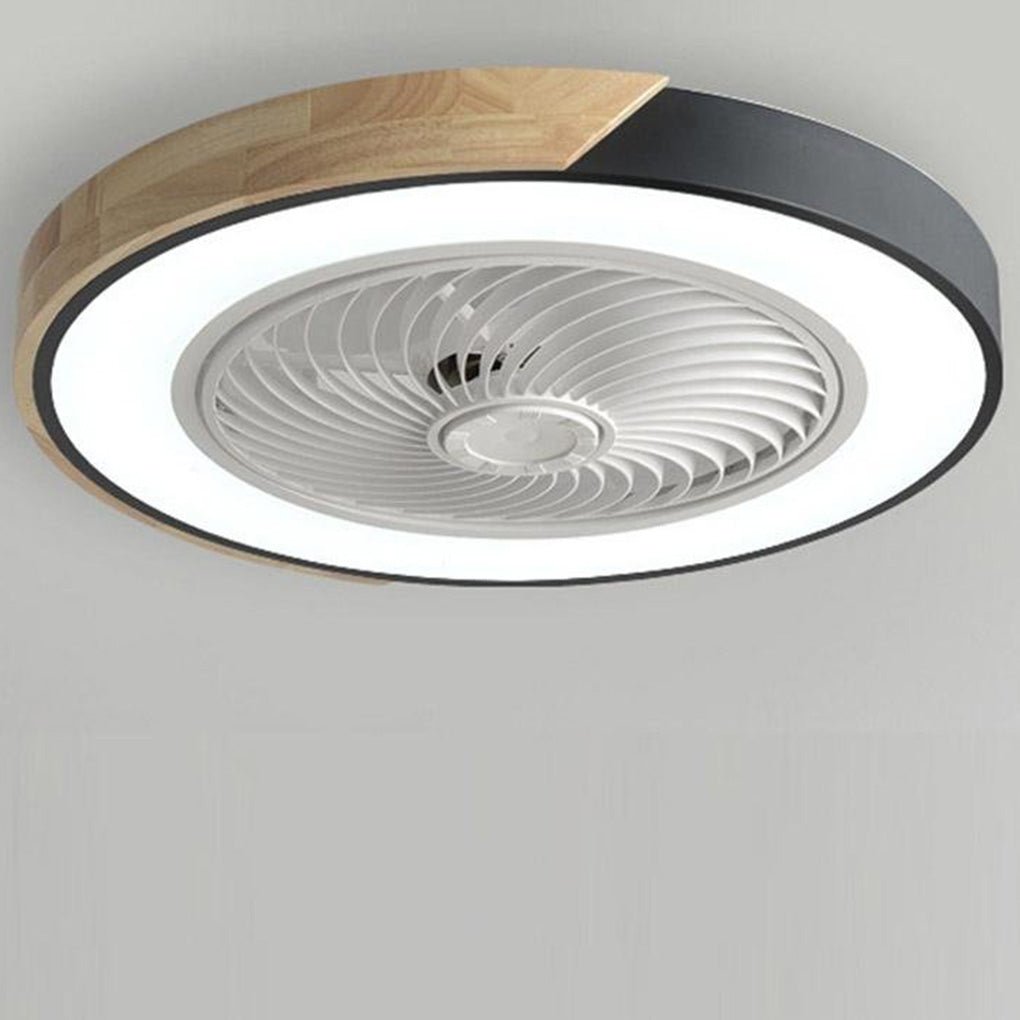 Modern Wood Ceiling Light with Integrated Fan