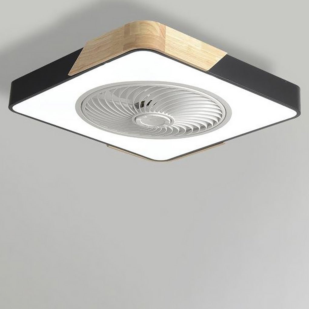 Modern Wood Ceiling Light with Integrated Fan