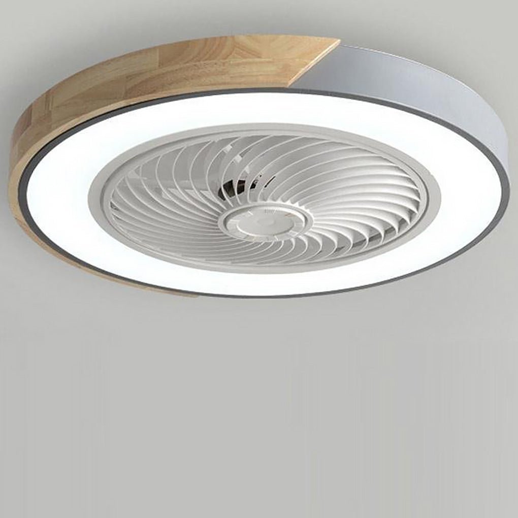 Modern Wood Ceiling Light with Integrated Fan