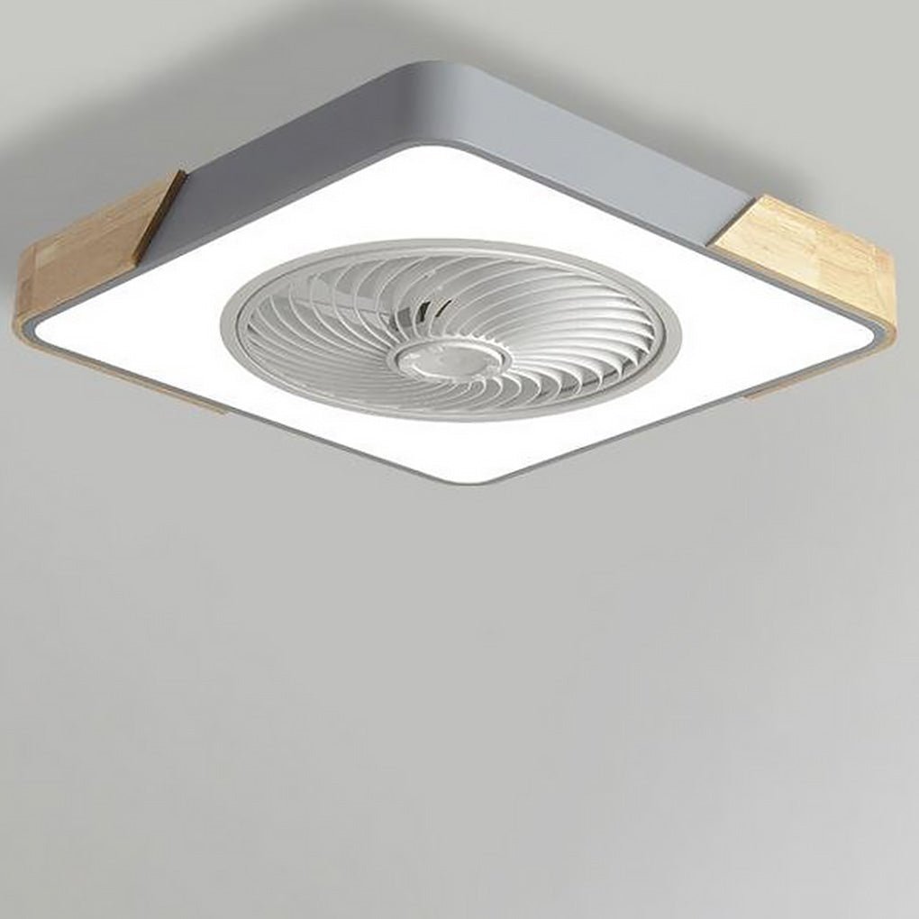 Modern Wood Ceiling Light with Integrated Fan