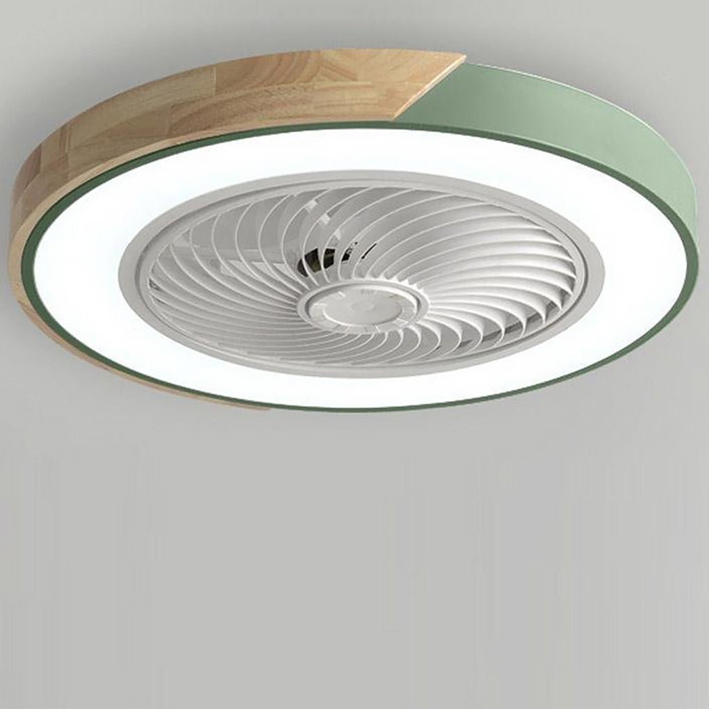 Modern Wood Ceiling Light with Integrated Fan