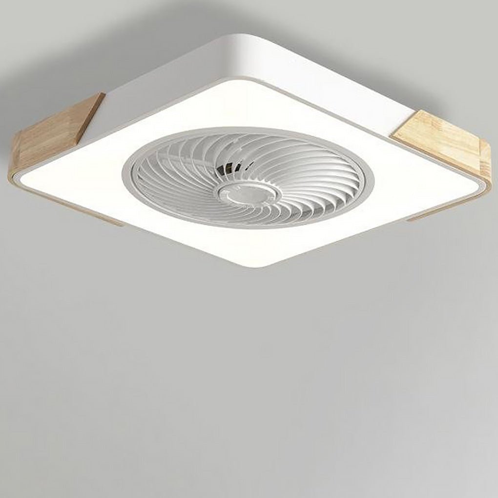 Modern Wood Ceiling Light with Integrated Fan