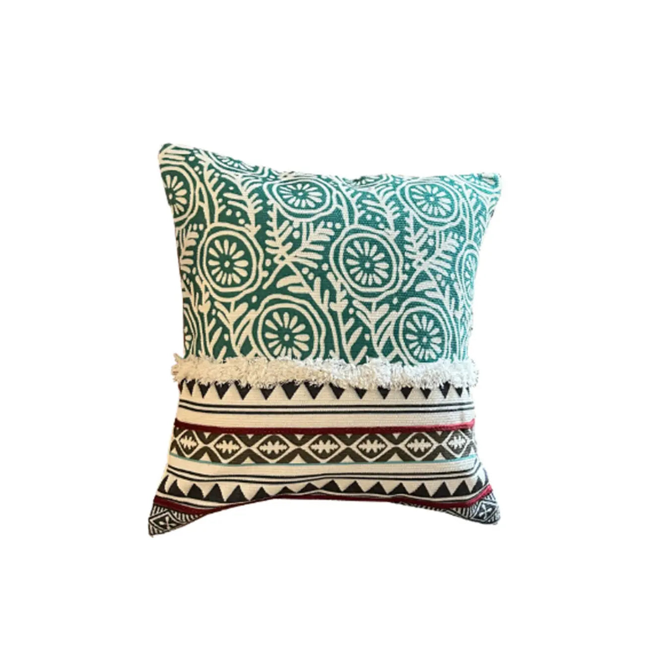 Boho Cotton Linen Throw Pillow with Tassels