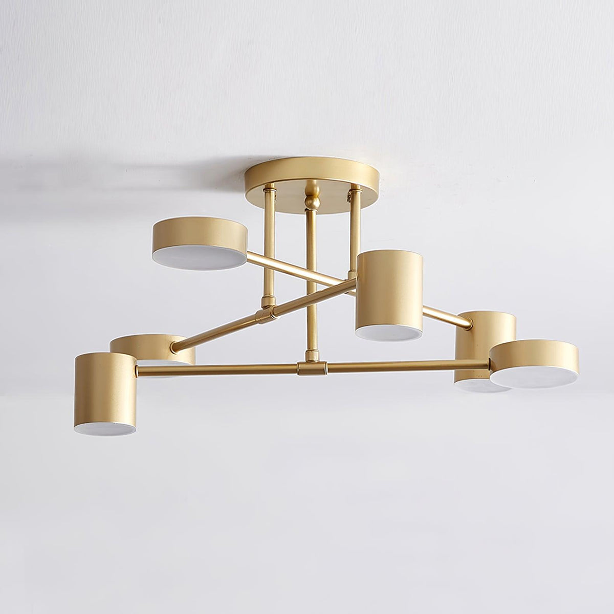Brass Globe Sputnik 6-Light Ceiling Fixture