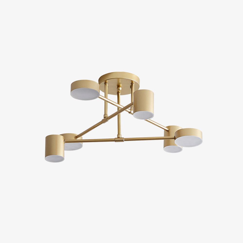 Brass Globe Sputnik 6-Light Ceiling Fixture
