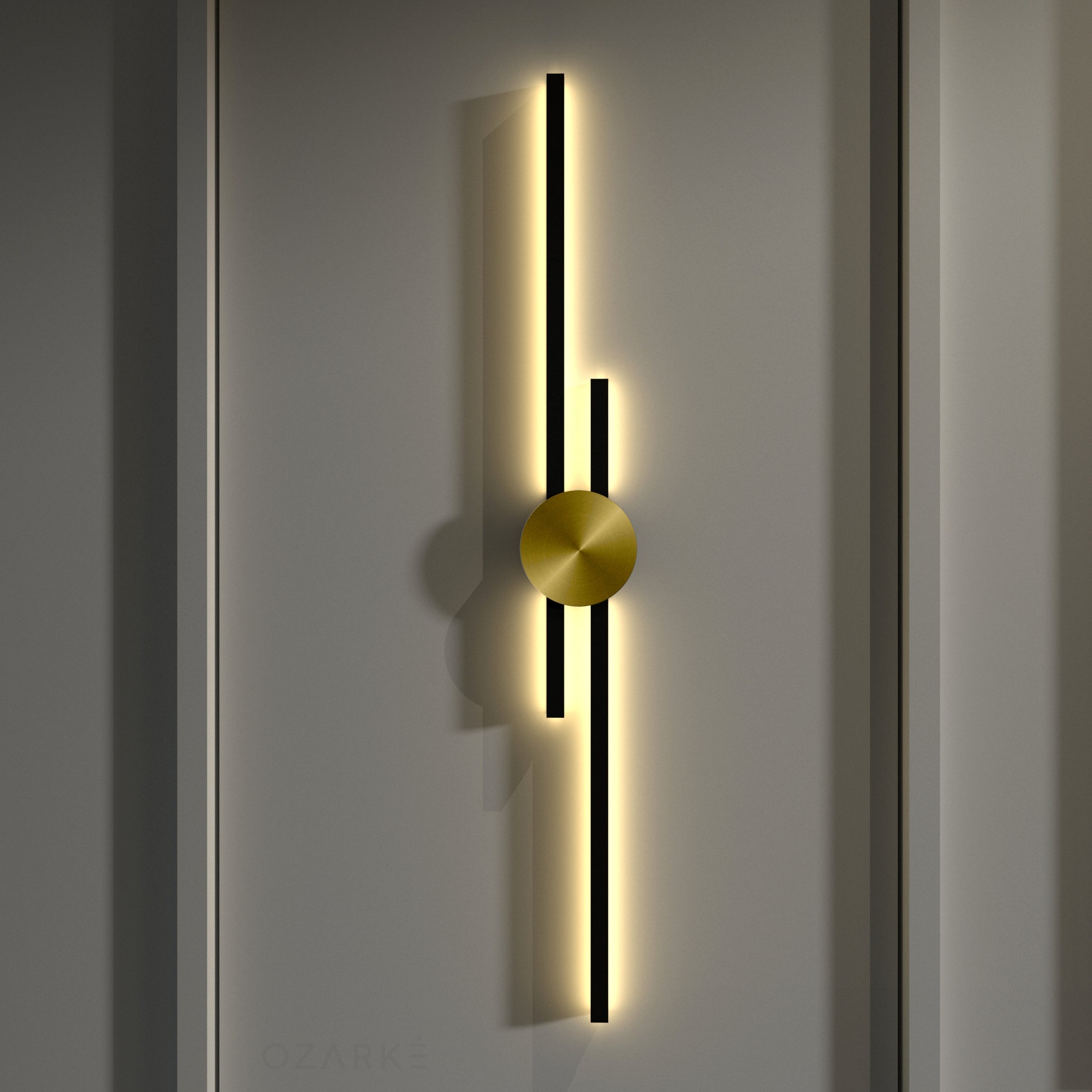 Brass Linear Wall Sconce with Dimmable Glow