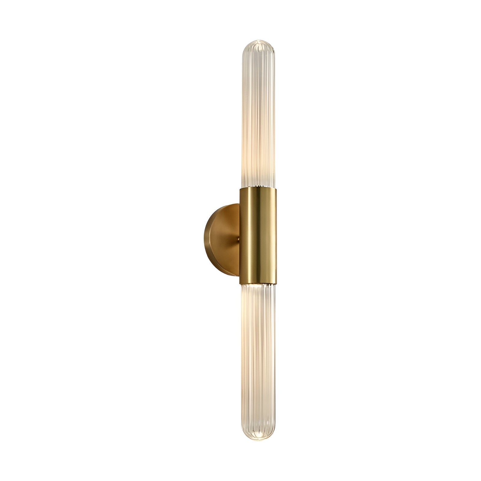 Brass Ripple Glass Wall Sconce with Dual Glow