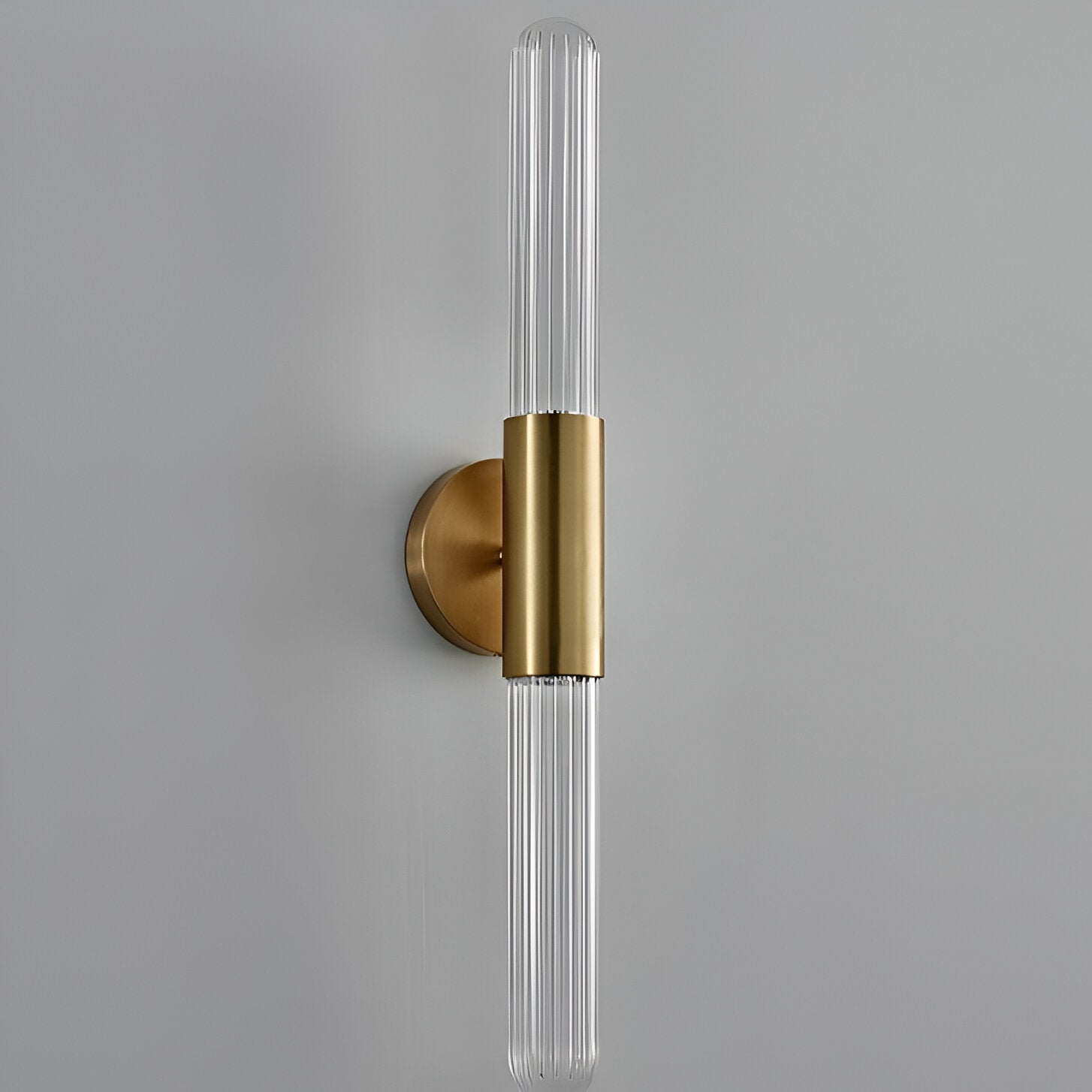 Brass Ripple Glass Wall Sconce with Dual Glow